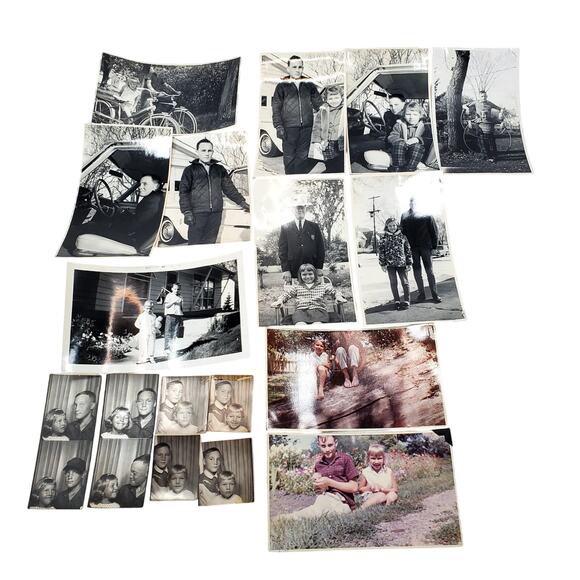 Vtg Junk Drawer Lot of 15 Monochrome Color Photos Siblings Growing Up - Picture 1 of 8
